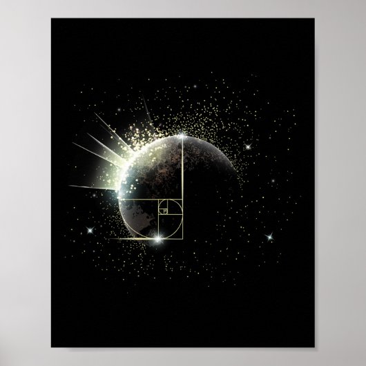 黄金比 フィボナッチ 数学教師 スパイラル宇宙 P ポスター (正面)
