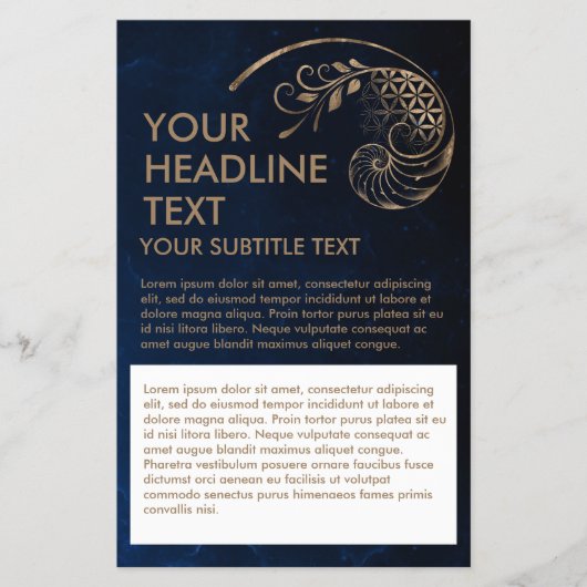 黄金比 – 生命の花 – 聖幾何学 チラシ (正面)