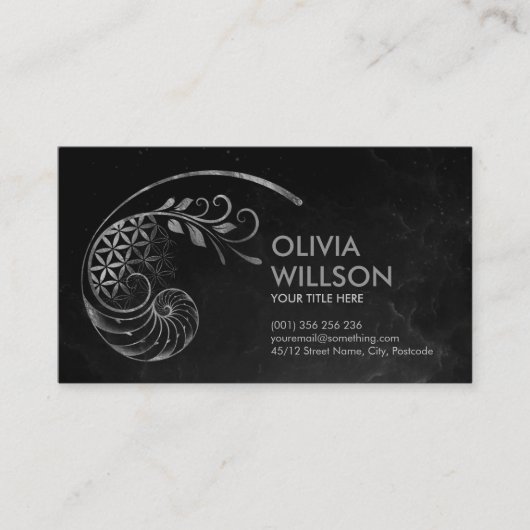 黄金比 – 生命の花 – 聖幾何学 名刺 (正面)