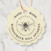 黄金淡い色の菜ホタテ貝蜜蝋燭ラベル フェイバータグ (正面)