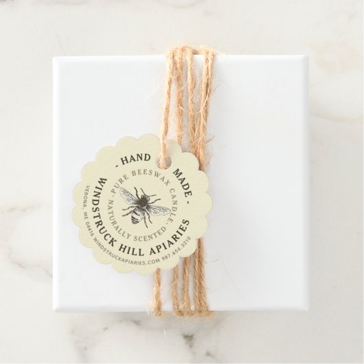 黄金淡い色の菜ホタテ貝蜜蝋燭ラベル フェイバータグ (インサイチュ)