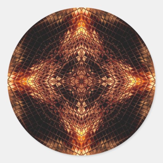 黄金火炎幾何学サイスティッカー#19ステッカー ラウンドシール (正面)