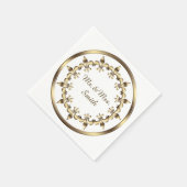 黄金王室の円要素。フルーア・デ・リス スタンダードカクテルナプキン (角)