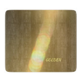 黄金白熱［赤熱］光を放つ青銅製カスタマイズ可能ガラス カッティングボード (正面)