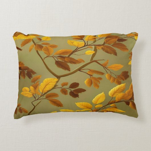 黄金秋：継ぎ目のない3Dリーフパターン アクセントクッション (正面)
