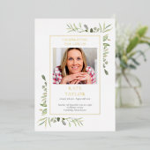 黄金箔葉葬儀順序プログラム 箔招待状 (立ち正面)