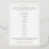 黄金箔葉葬儀順序プログラム 箔招待状 (裏面)