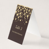 黄金紙吹雪の茶色のテーブル番号、座席表 (裏面)