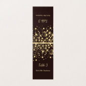 黄金紙吹雪の茶色のテーブル番号、座席表 (外部フラット)