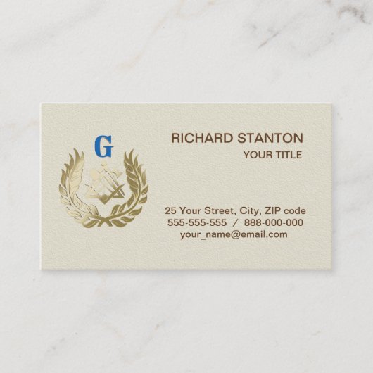 黄金組積造の記号 名刺 (正面)