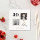 黄金結婚の記念日その後50年 スタンダードカクテルナプキン (インサイチュ)