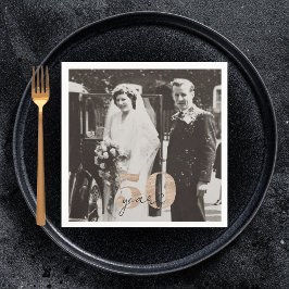 黄金結婚の記念日その後50年 スタンダードカクテルナプキン