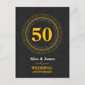 黄金結婚記念日パーソナライズされた ポストカード (正面)