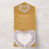 黄金結婚記念日75年パーティーイベントa オールインワン招待状 (内側)