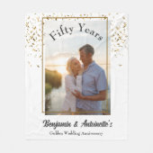 黄金結婚記念日 フリースブランケット (正面)