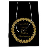 黄金結婚記念日 ミディアムペーパーバッグ (正面)