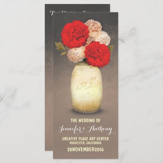 黄金絵を描のメイソンjar赤い花 プログラム (正面/裏面)