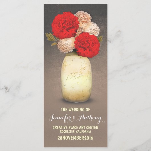 黄金絵を描のメイソンjar赤い花 プログラム (正面)