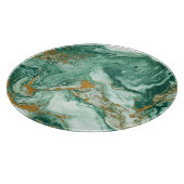 黄金緑のアクリル:大理石のテクスチャアート。 カッティングボード (角)