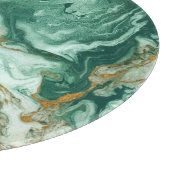 黄金緑のアクリル:大理石のテクスチャアート。 カッティングボード (角)