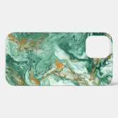 黄金緑のアクリル：大理石のテクスチャアート。 Case-Mate iPhoneケース (裏面 (横))