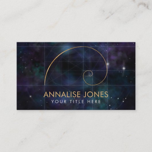 黄金緩和曲線 – 神聖ジオメトリ 名刺 (正面)