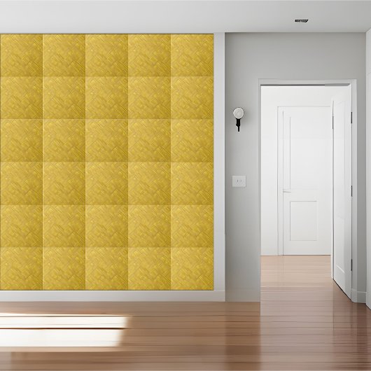 黄金織り竹文様セラミックタイル タイル