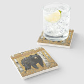 黄金自然セラミックタイル ストーンコースター (横)