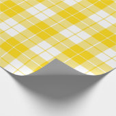 黄金色と白の格子柄|大きい| ラッピングペーパー (角)