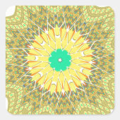 黄金色のアフリカ民族部族パターンアート スクエアシール (正面)