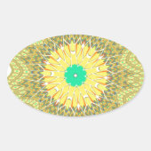 黄金色のアフリカ民族部族パターンアート 楕円形シール (正面)