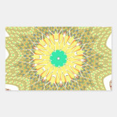 黄金色のアフリカ民族部族パターンアート 長方形シール (正面)