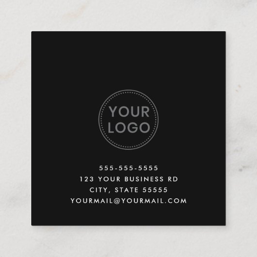 黄金色のグラデーション(白色)のカスタムロゴ 予約カード (裏面)