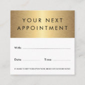 黄金色のグラデーション(白色)のカスタムロゴ 予約カード (正面)