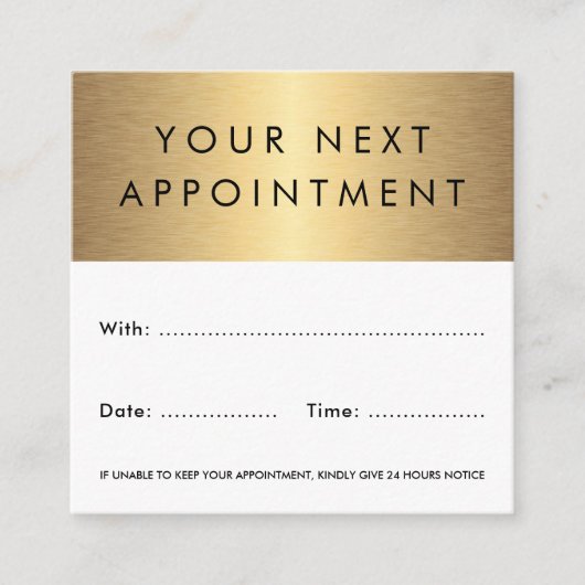 黄金色のグラデーション(白色)のカスタムロゴ 予約カード (正面)