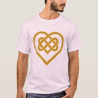 黄金色のケルトハートノット Tシャツ