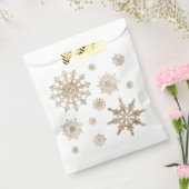 黄金色のスノーフレークのシェイプ フェイバーバッグ (封をした状態)