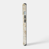 黄金色のテクスチャを持つ大理石 iPhone 15ケース (左側面)
