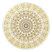 黄金色のマンダラパターン セラミックノブ (正面)