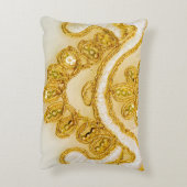 黄金色のレースのストライプ。背景テクスチャ、太陽 アクセントクッション (裏面(縦))