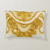 黄金色のレースのストライプ。背景テクスチャ、太陽 アクセントクッション (裏面)