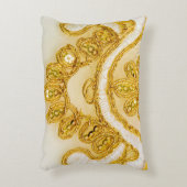 黄金色のレースのストライプ。背景テクスチャ、太陽 アクセントクッション (正面(垂直))