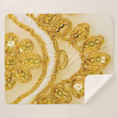 黄金色のレースのストライプ。背景テクスチャ、太陽 シェルパブランケット (正面(横))