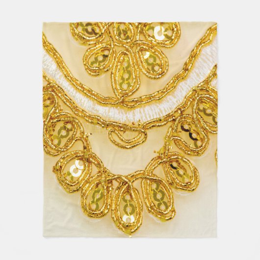 黄金色のレースのストライプ。背景テクスチャ、太陽 フリースブランケット (正面)