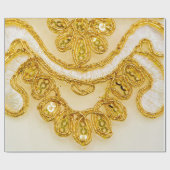 黄金色のレースのストライプ。背景テクスチャ、太陽 ラッピングペーパー (フラット)