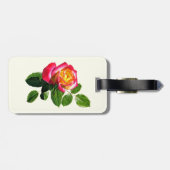 黄金色の中心を持つ赤いバラ ラゲッジタグ (裏面横)