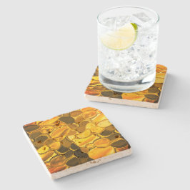 黄金色の丸い形状、光沢のある非常に金ゴールド? ストーンコースター