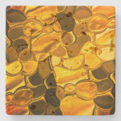 黄金色の丸い形状、光沢のある非常に金ゴールド? ストーンコースター (正面)