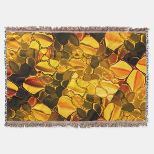 黄金色の丸い形状、光沢のある非常に金ゴールド? スローブランケット (正面)