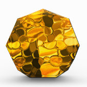 黄金色の丸い形状、光沢のある非常に金ゴールド? フォトブロック (正面)